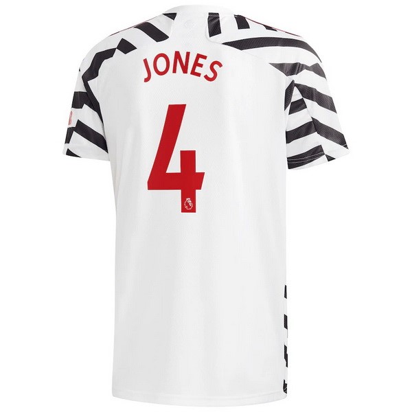 Camiseta Manchester United NO.4 Jones Tercera Equipación 2020-2021 Blanco